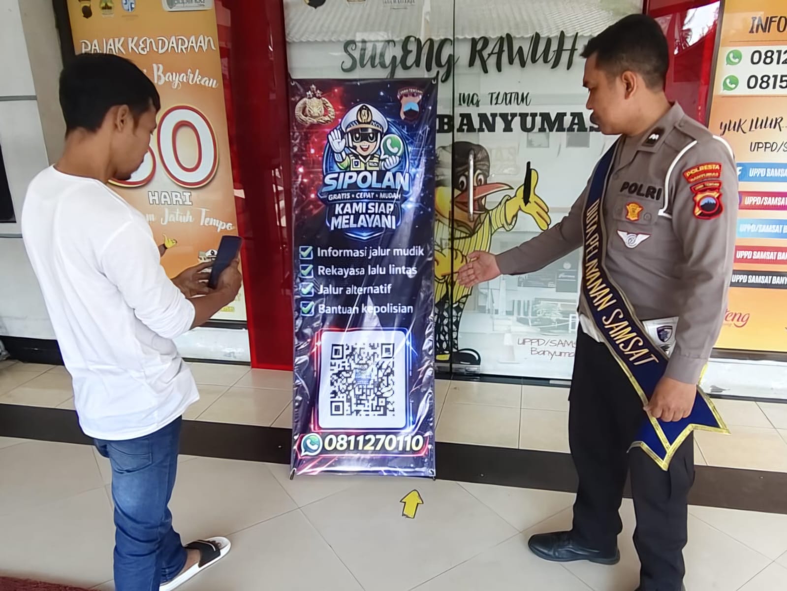 Satlantas Banyumas Sosialisasikan SIPOLAN untuk Mudik Aman di OKC 2026